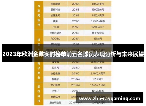 2023年欧洲金靴实时榜单前五名球员表现分析与未来展望