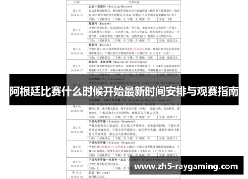 阿根廷比赛什么时候开始最新时间安排与观赛指南 阿根廷比赛什么时候开始最新时间安排与观赛指南